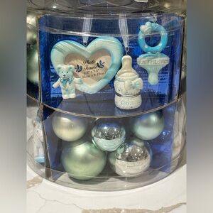 VTG Baby's First Christmas 66 Ornaments Set Boy Blue and Silver 2007 Target